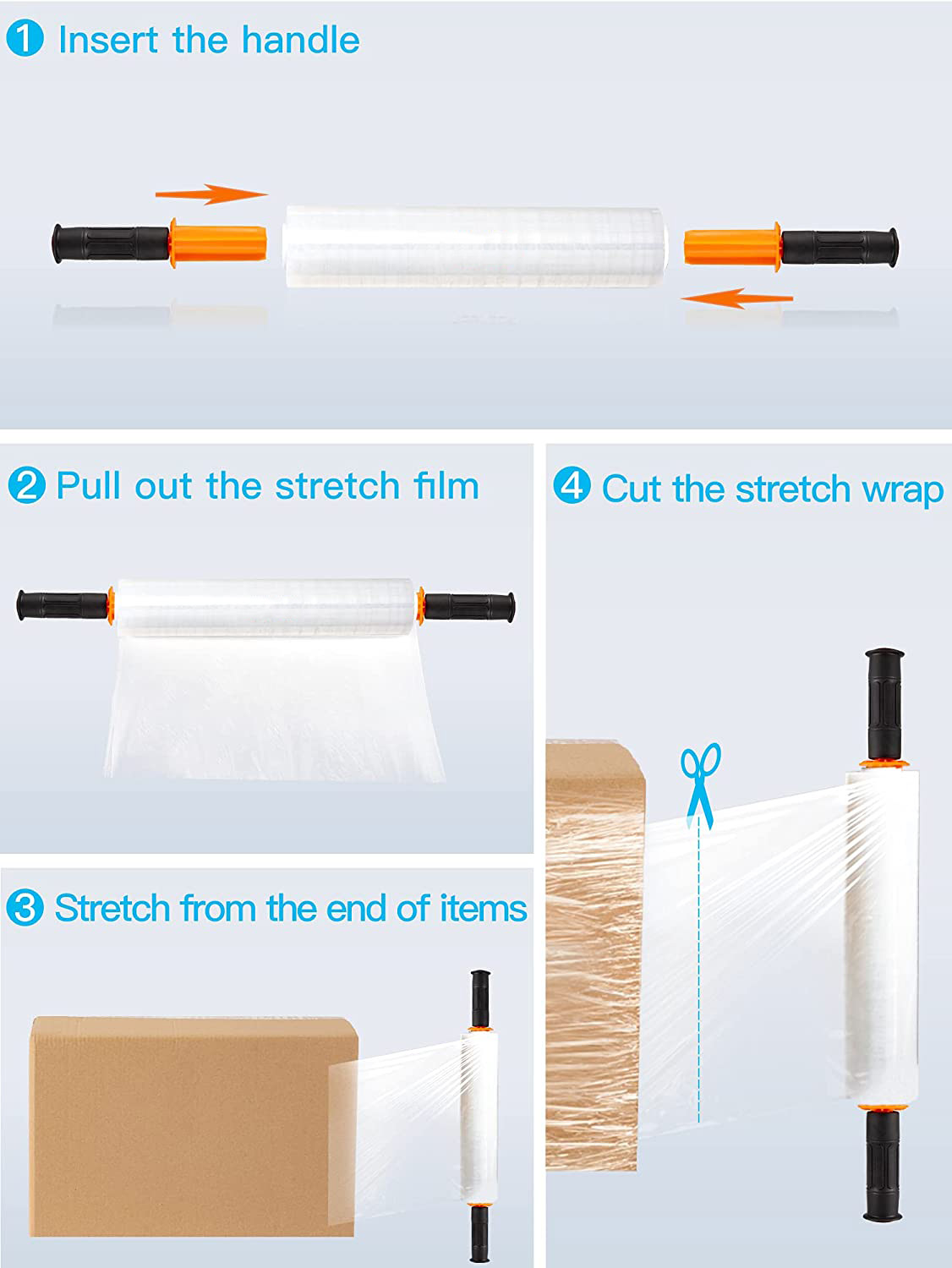 Rolls of high-quality stretch film for packaging and product protection