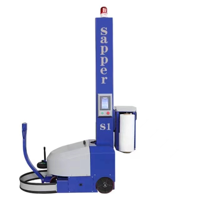 Self-Propelled Portable Moving And Intelligent Film Pallet Wrapping Automatic Robot Stretch Wrapper Machine
